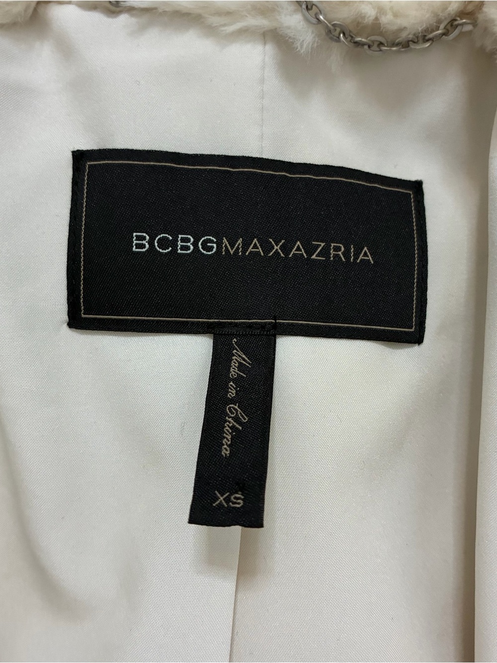 BCBGMAXAZRIA Cream Oversized Faux Fur Coat - Picture 3 of 3